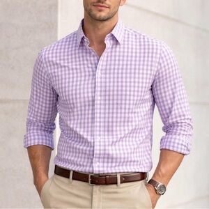 Utes Plaid Button Down Shirt – Purple & White – Classic Fit – NWT
